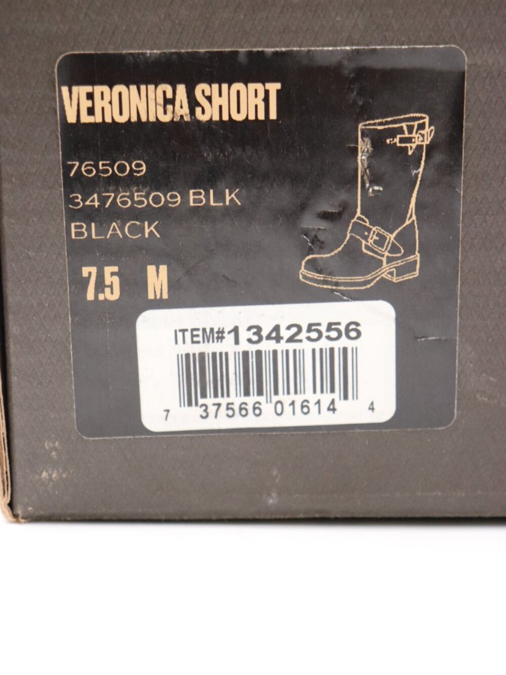 New Frye Veronica Short Boots Women's 7.5 8 B Black Engineer Moto Harness Bootie - Picture 8 of 9